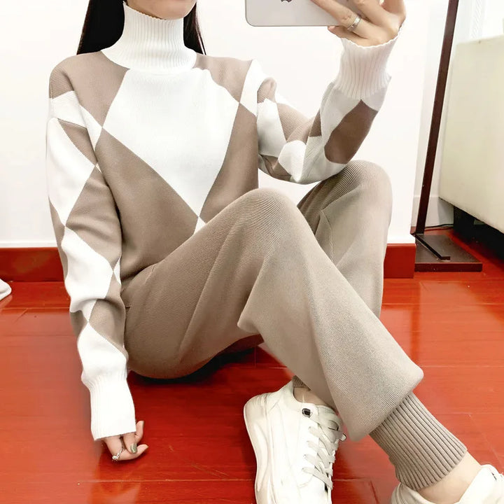 Valeria | Elegantes 2-Teiliges Set für Damen mit geometrischem Muster