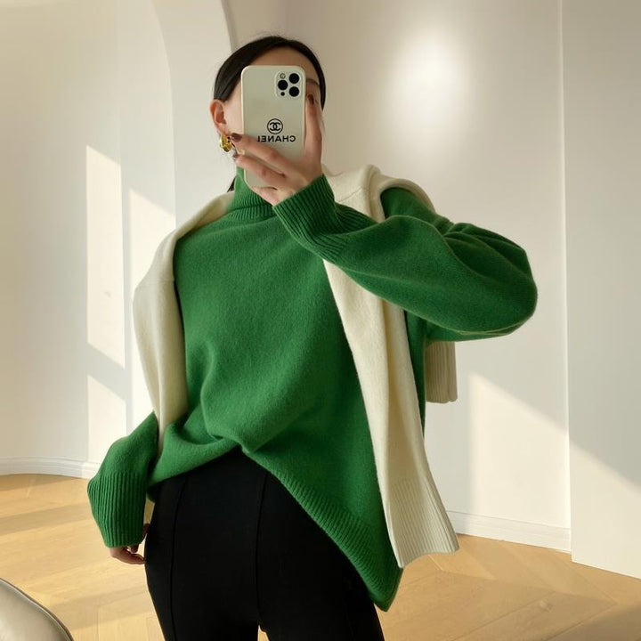 Damen Rollkragenpullover mit langen Ärmeln