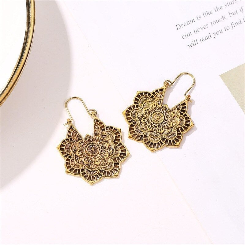 Lotus Mandala Ohrringe für Damen