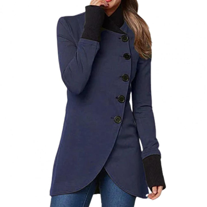 Damen-Jacke mit Stehkragen, langen Ärmeln und Knöpfen