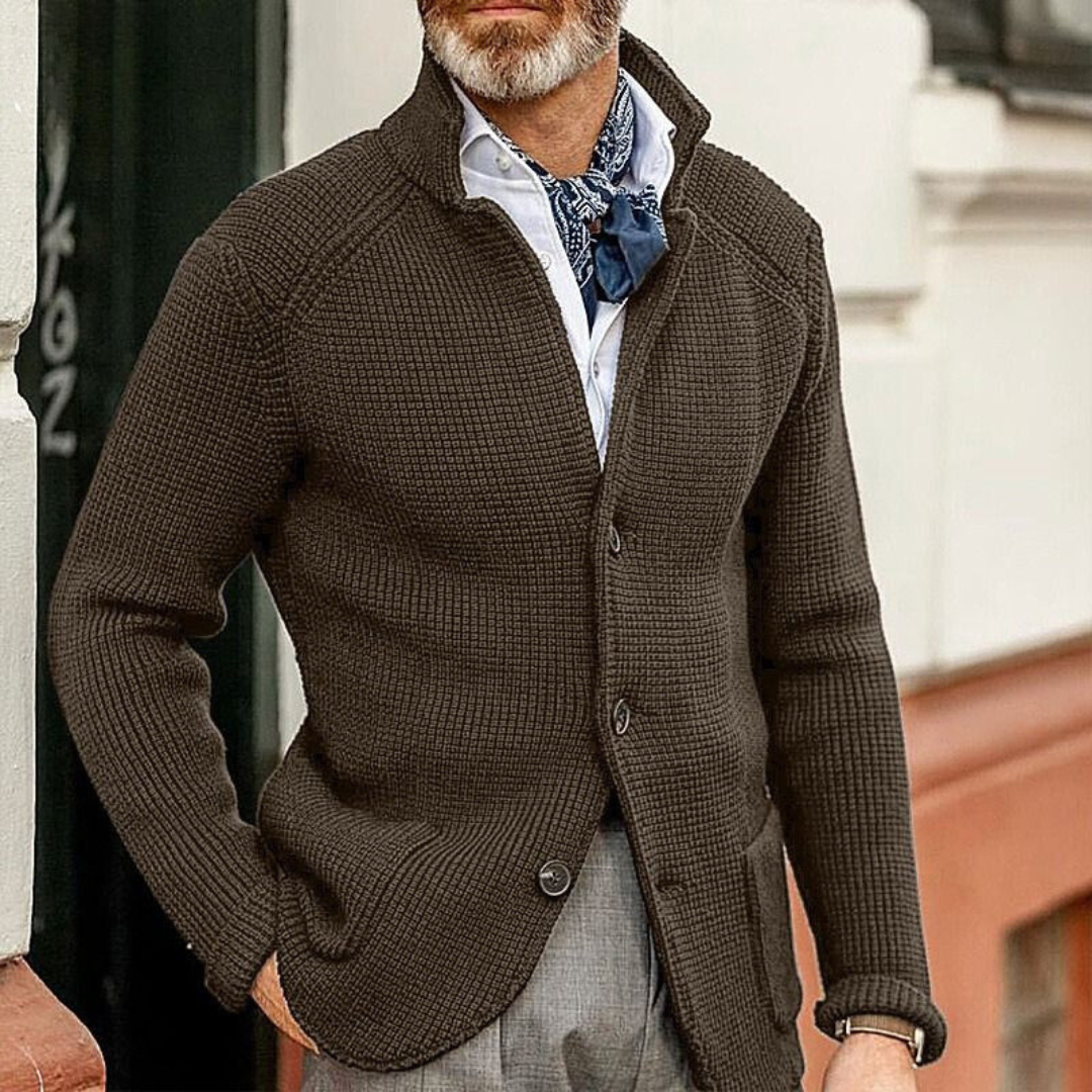 Beck | Strickcardigan für Herren mit V-Ausschnitt und langen Ärmeln