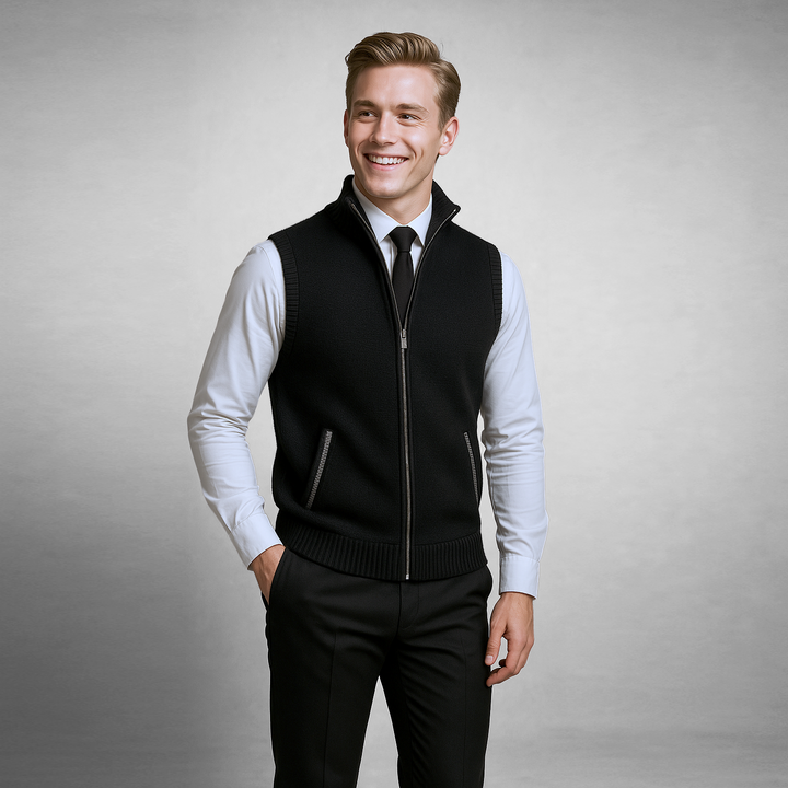 Marcus | Leichte Zip-Weste für Herren mit Stehkragen
