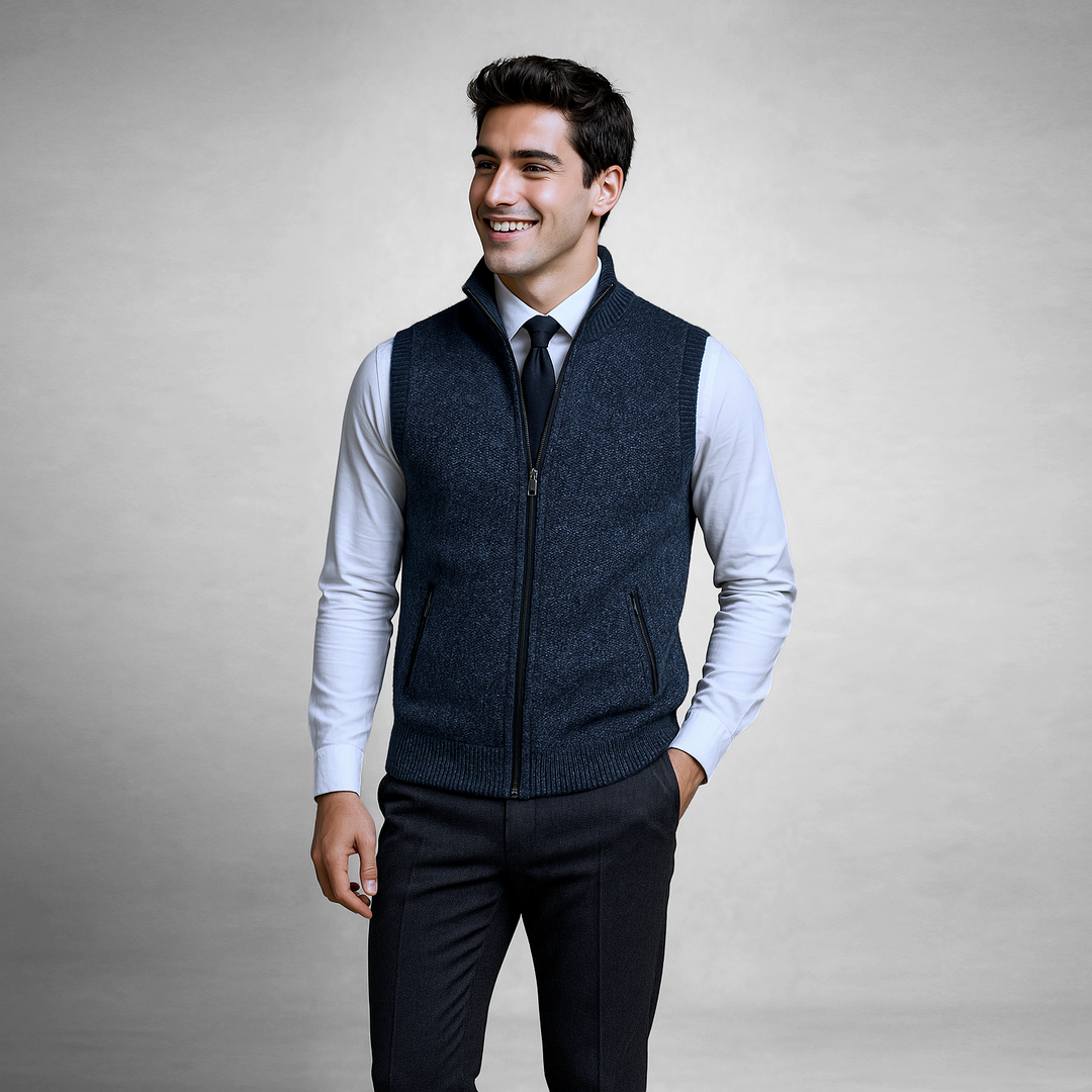 Marcus | Leichte Zip-Weste für Herren mit Stehkragen