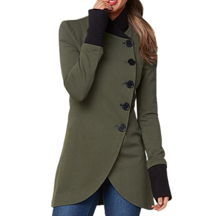 Damen-Jacke mit Stehkragen, langen Ärmeln und Knöpfen