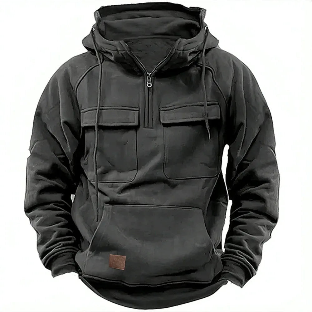 Markus | Multifunktionaler Winter Hoodie für Herren mit Batik-Optik und Kapuze