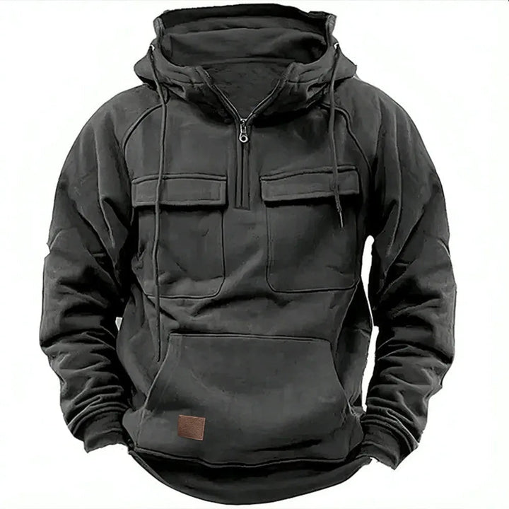 Markus | Multifunktionaler Winter Hoodie für Herren mit Batik-Optik und Kapuze