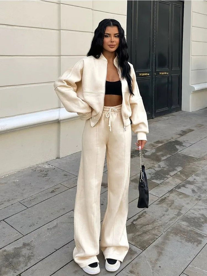 Jessica | Der Trend Der Stunde Set für Damen mit Rundhalsausschnitt und langen Ärmeln