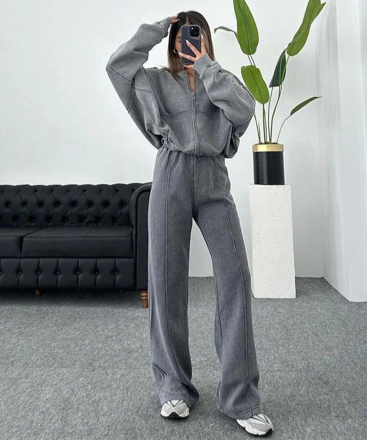 Jessica | Der Trend Der Stunde Set für Damen mit Rundhalsausschnitt und langen Ärmeln
