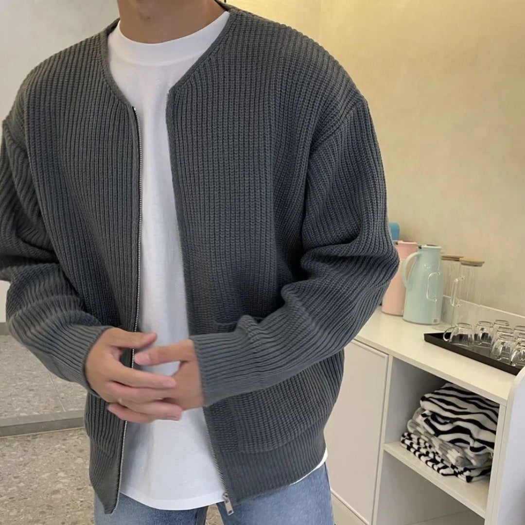 Seth | Fijngebreide herensweater met rits