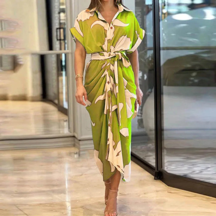 Tahlia | Elegantes Freizeitkleid mit V-Ausschnitt und langen Ärmeln