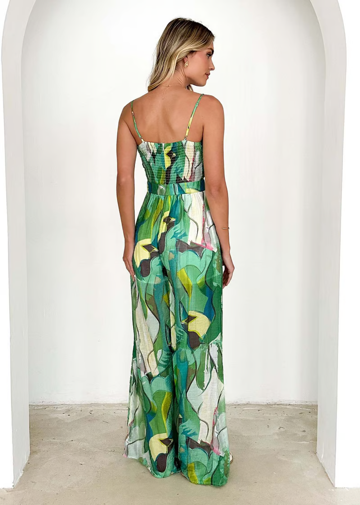 Sofia | Damen ärmelloser Cut-Out Jumpsuit mit Taschen