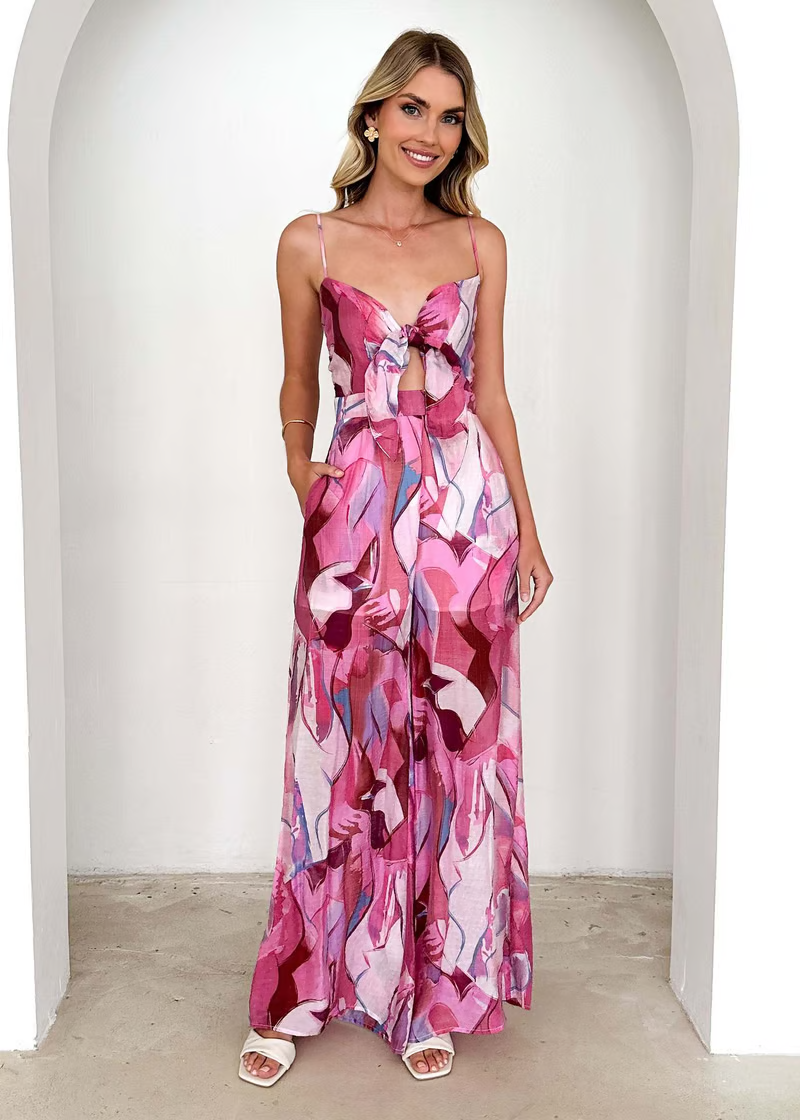 Sofia | Damen ärmelloser Cut-Out Jumpsuit mit Taschen