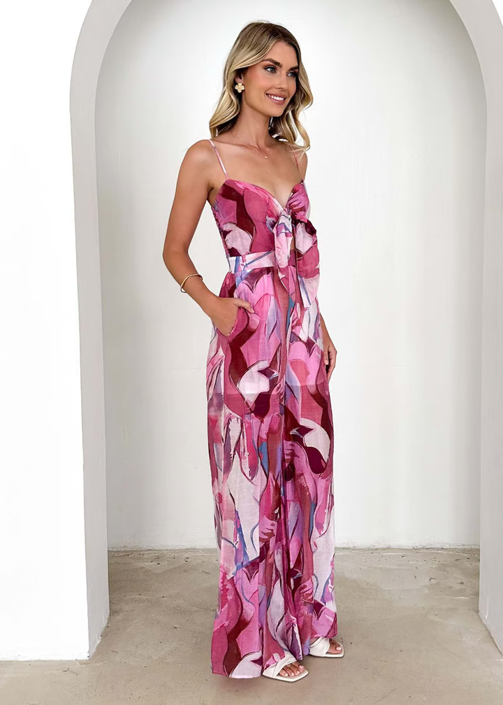Sofia | Damen ärmelloser Cut-Out Jumpsuit mit Taschen