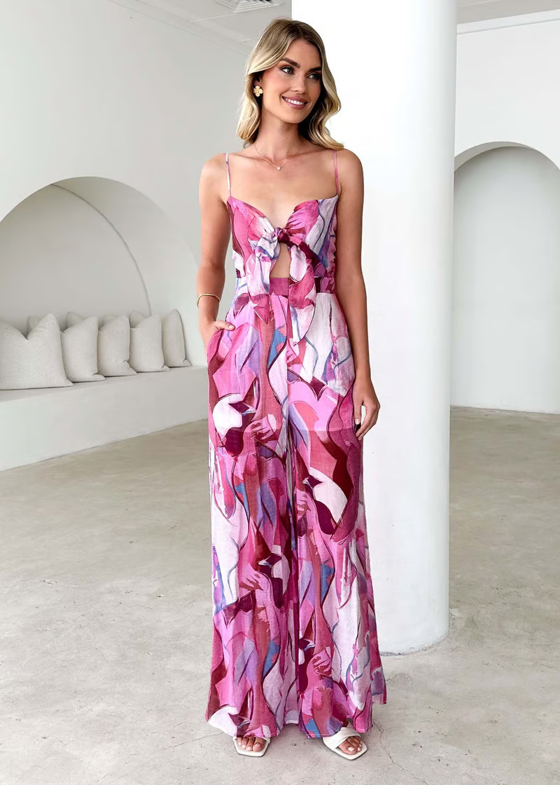 Sofia | Damen ärmelloser Cut-Out Jumpsuit mit Taschen