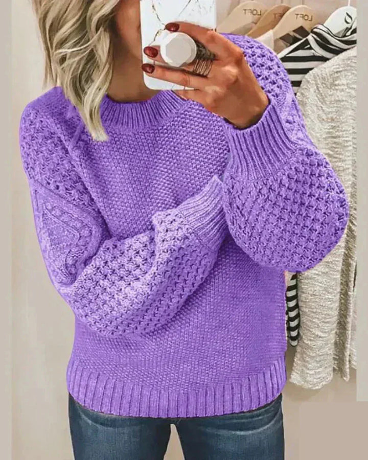 Hazel | Der Gemütliche Strickpullover für Damen mit Rundhalsausschnitt