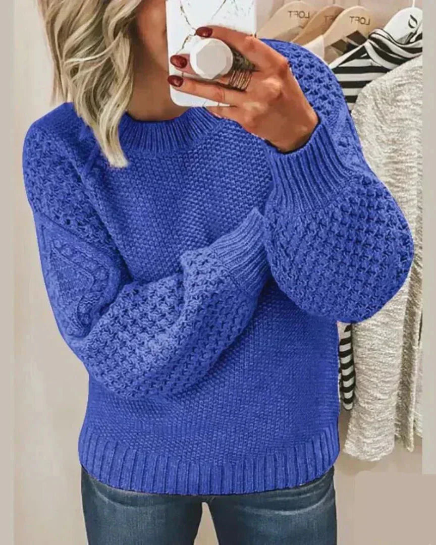 Hazel | Der Gemütliche Strickpullover für Damen mit Rundhalsausschnitt