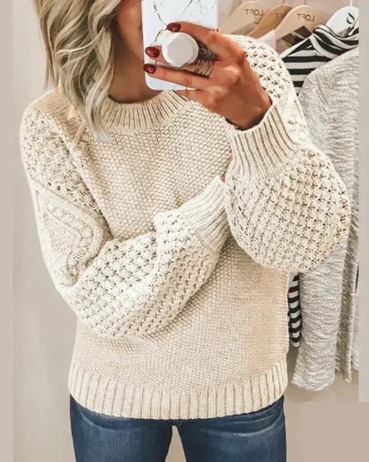 Hazel | Der Gemütliche Strickpullover für Damen mit Rundhalsausschnitt