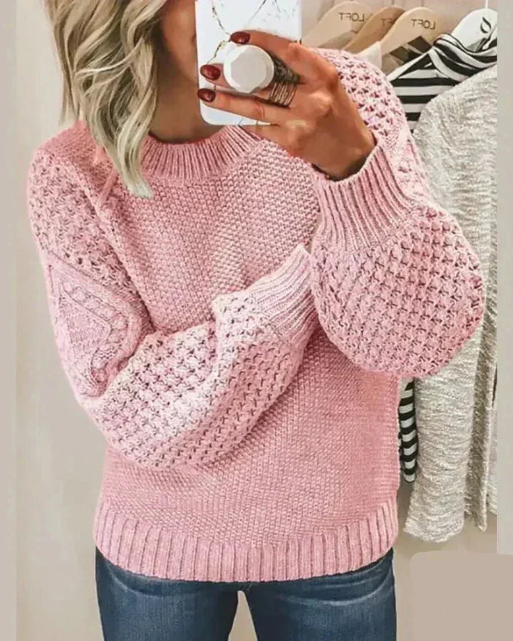 Hazel | Der Gemütliche Strickpullover für Damen mit Rundhalsausschnitt