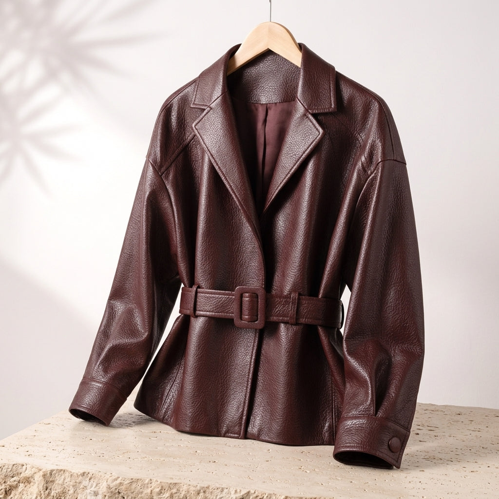 Damen Langarmjacke mit Gürtel