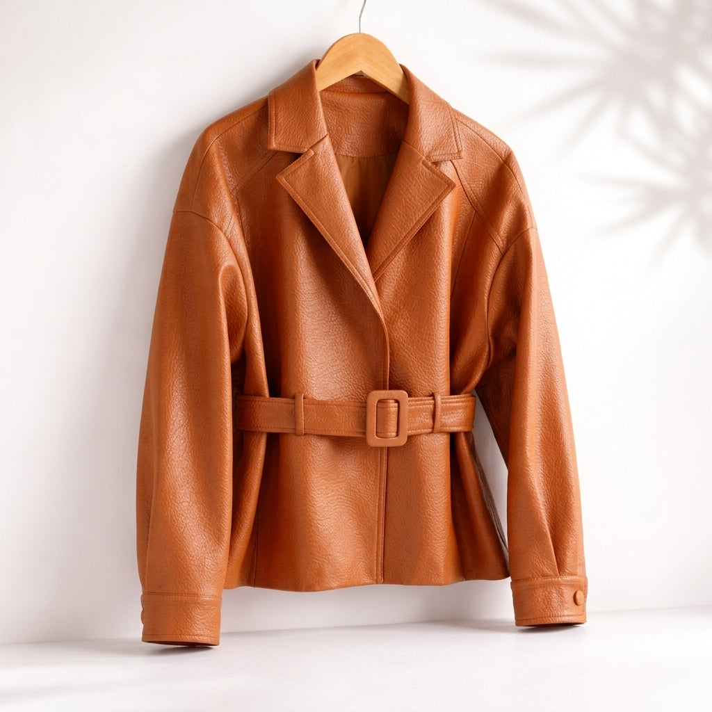 Damen Langarmjacke mit Gürtel