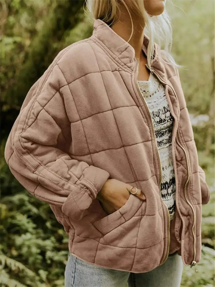 Damen Winterjacke mit Taschen und Stehkragen
