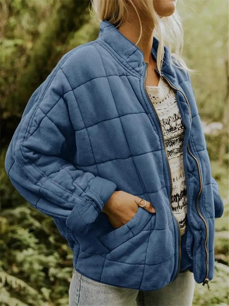 Damen Winterjacke mit Taschen und Stehkragen