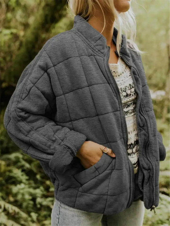 Damen Winterjacke mit Taschen und Stehkragen