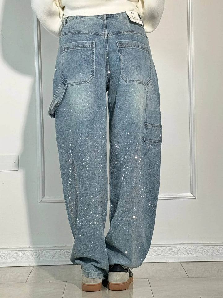 Violette | Hose für Damen mit hoher Taille und weiten Beinen und Knopftaschen