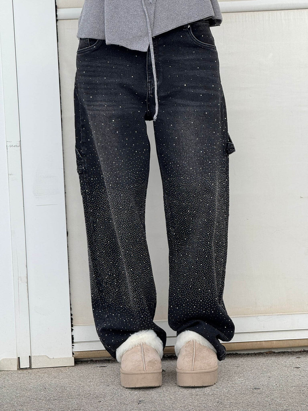 Violette | Hose für Damen mit hoher Taille und weiten Beinen und Knopftaschen
