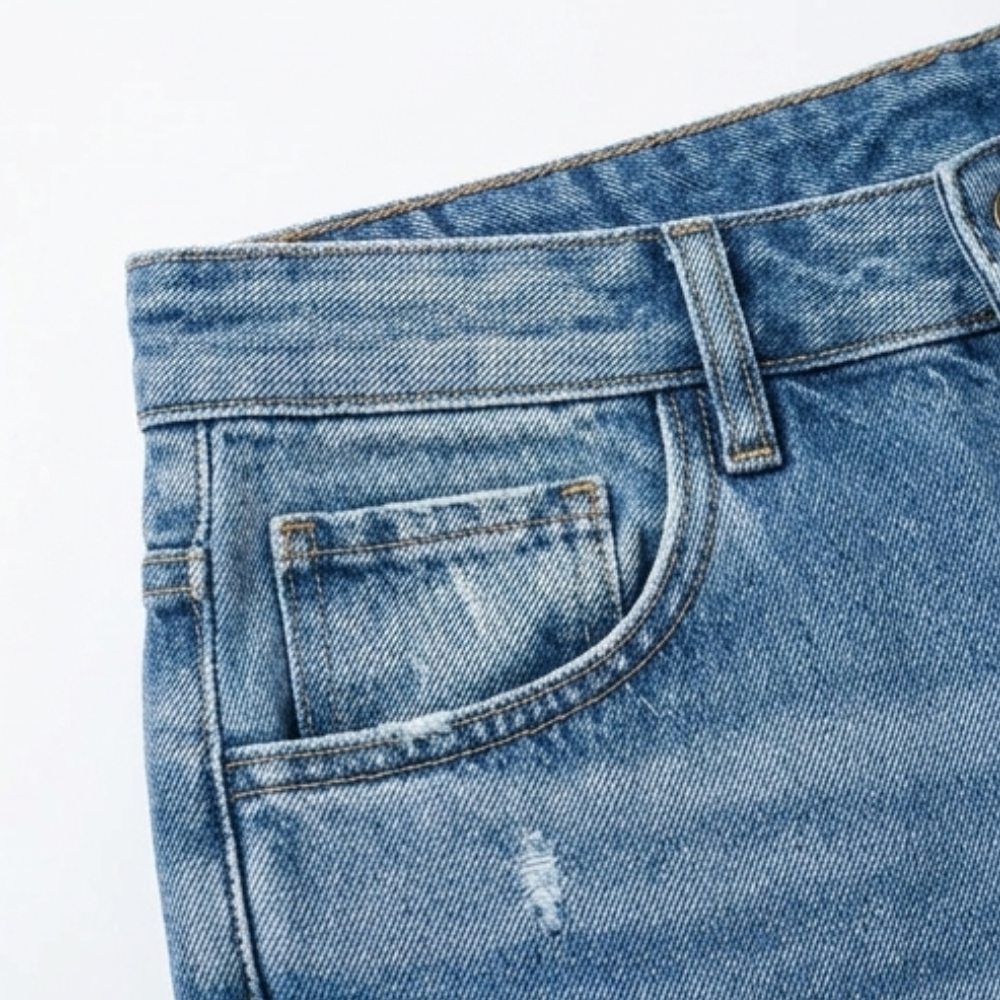 Vivara | Vintage-inspirierte, cropped Straight Leg Jeans für Damen mit Fransen
