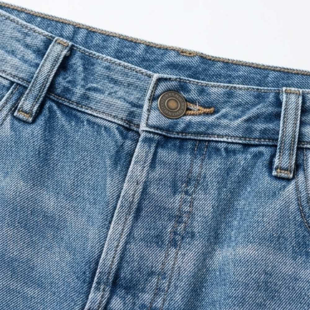 Vivara | Vintage-inspirierte, cropped Straight Leg Jeans für Damen mit Fransen
