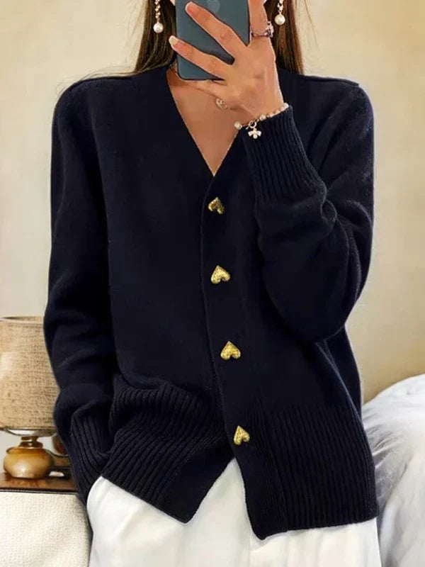 Klara | Eleganter Cardigan für Damen mit V-Ausschnitt und langen Ärmeln