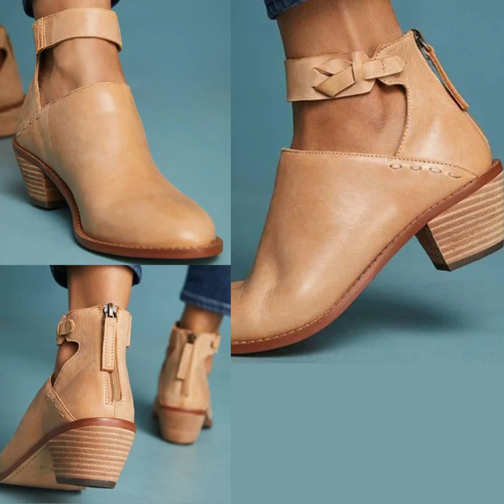 Livia | Sandale en cuir confortable avec talon für Damen