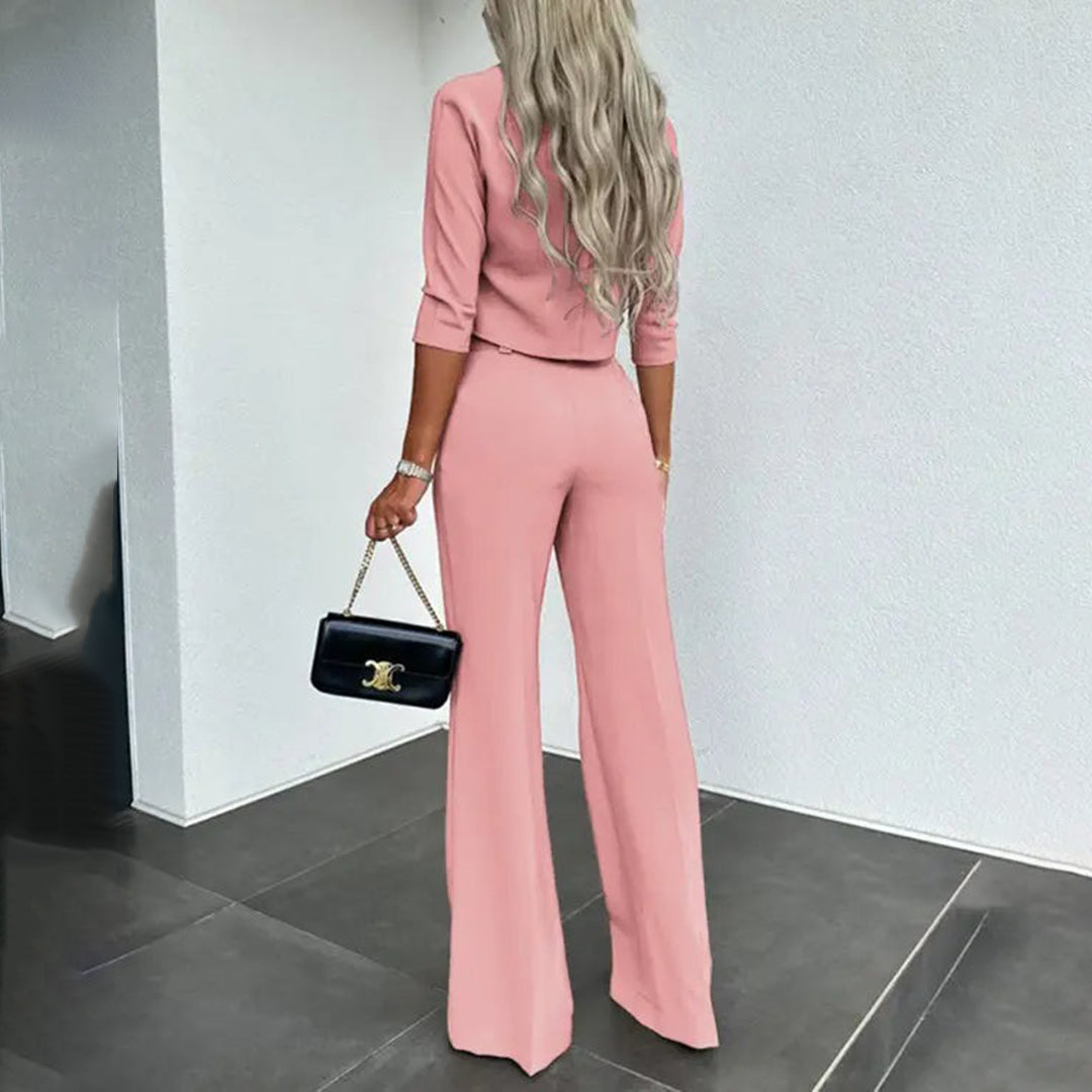 Julia | Elegantes Zweiteiliges Set für Damen mit Rundhalsausschnitt