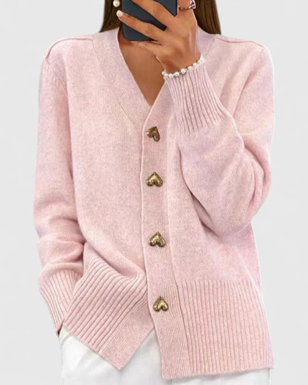 Isabella | Eleganter Herbst-Cardigan für Damen mit V-Ausschnitt und langen Ärmeln