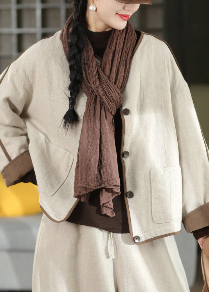 Damen Jacke mit Taschen, Knöpfen und Rundhalsausschnitt