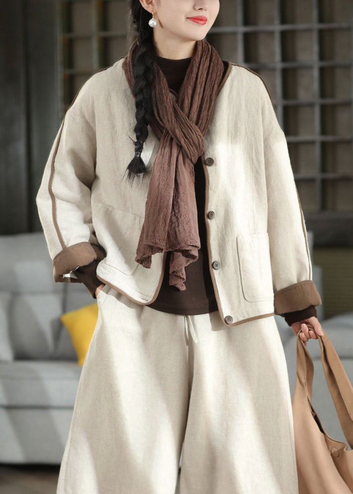 Damen Jacke mit Taschen, Knöpfen und Rundhalsausschnitt