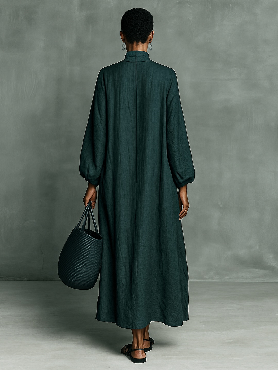 Anisha Premium Maxikleid für Damen mit Rollkragen und langen Ärmeln