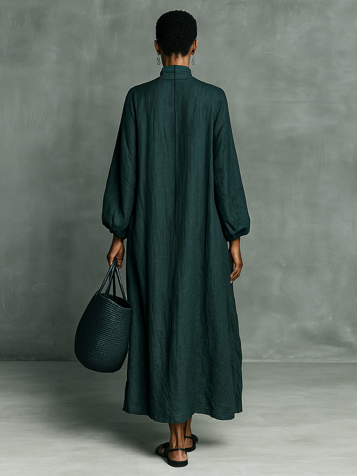 Anisha Premium Maxikleid für Damen mit Rollkragen und langen Ärmeln