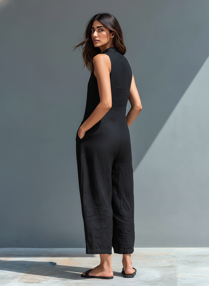 Lucinda | Stilvoller ärmelloser Jumpsuit für Damen mit Rollkragen