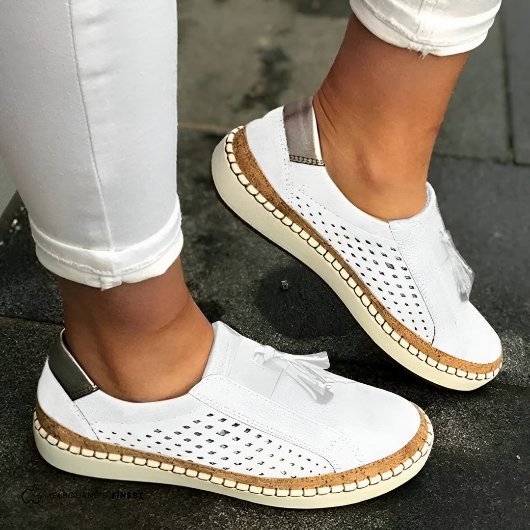 Kelsey | Orthopädische Sommer-Slipper für Damen mit flachem Absatz