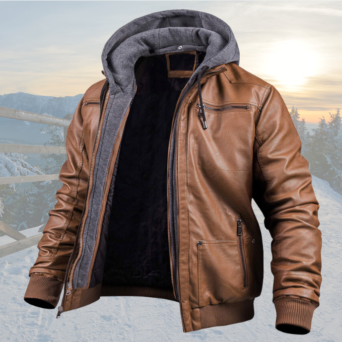 Dave | Exklusive Winterjacke für Herren mit Kapuze und langen Ärmeln