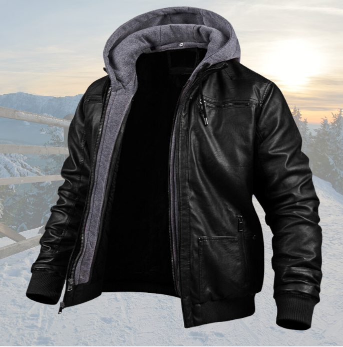 Dave | Exklusive Winterjacke für Herren mit Kapuze und langen Ärmeln