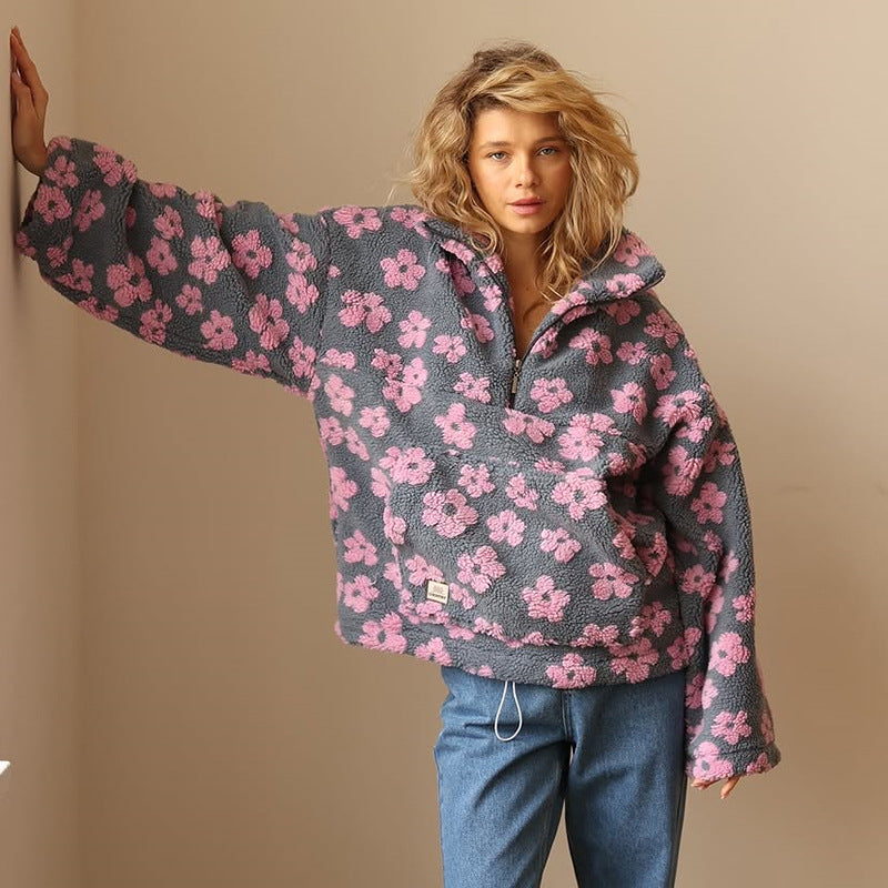 Daisy | Langarm-Hoodie für Damen mit Blumenmuster und Kapuze