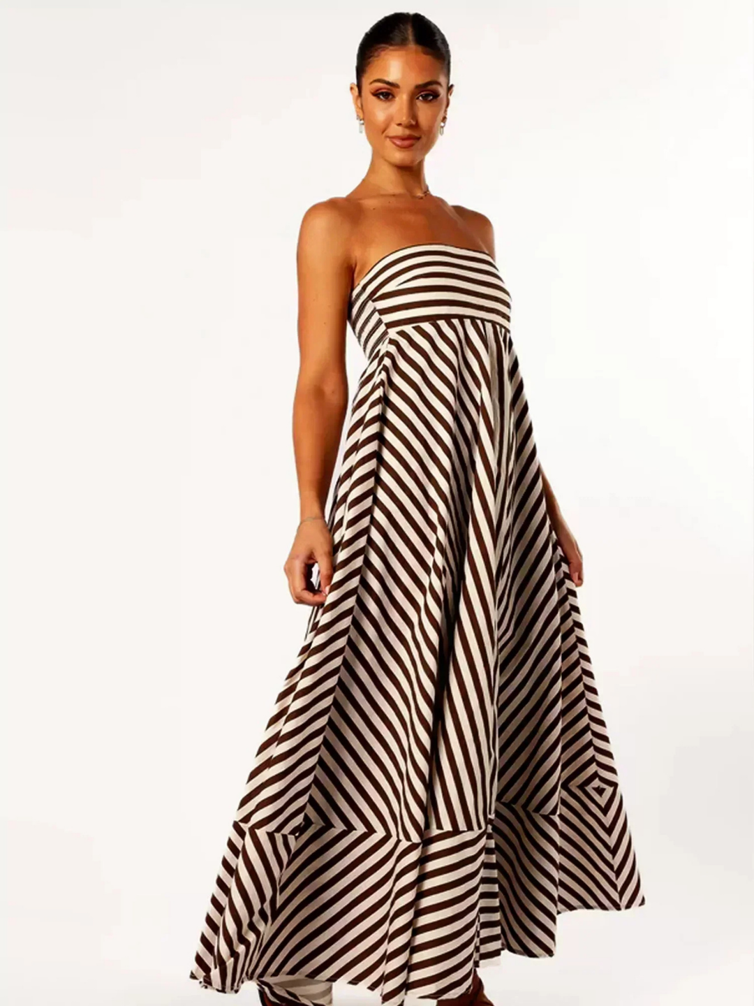 Charlotte | Damen gestreiftes Maxikleid