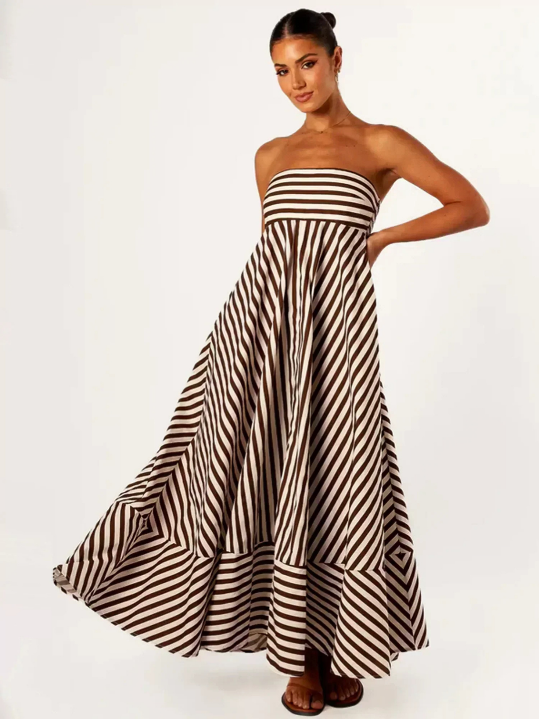 Charlotte | Damen gestreiftes Maxikleid
