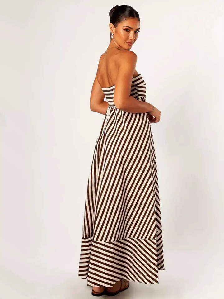 Charlotte | Damen gestreiftes Maxikleid