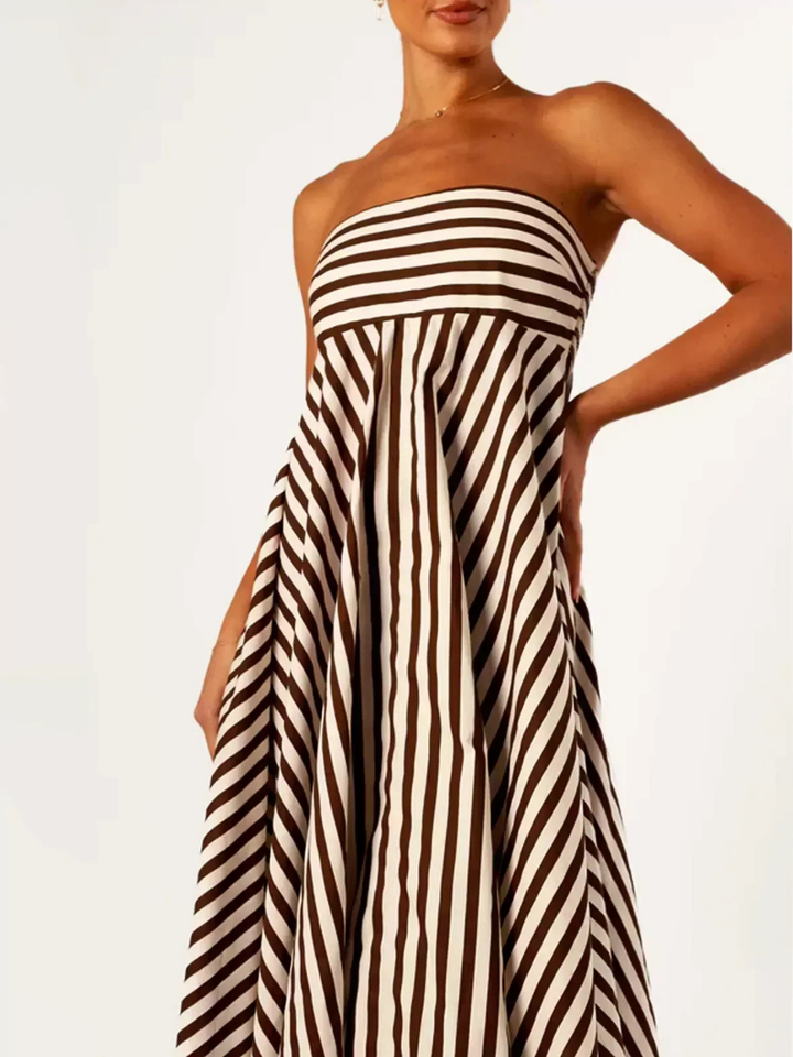 Charlotte | Damen gestreiftes Maxikleid