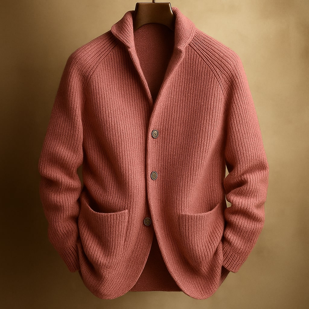 SILVORO | Herren Cordjacke mit V-Ausschnitt und langen Ärmeln