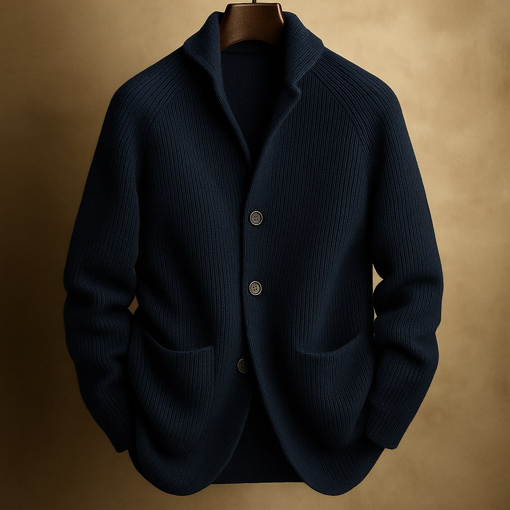 SILVORO | Herren Cordjacke mit V-Ausschnitt und langen Ärmeln